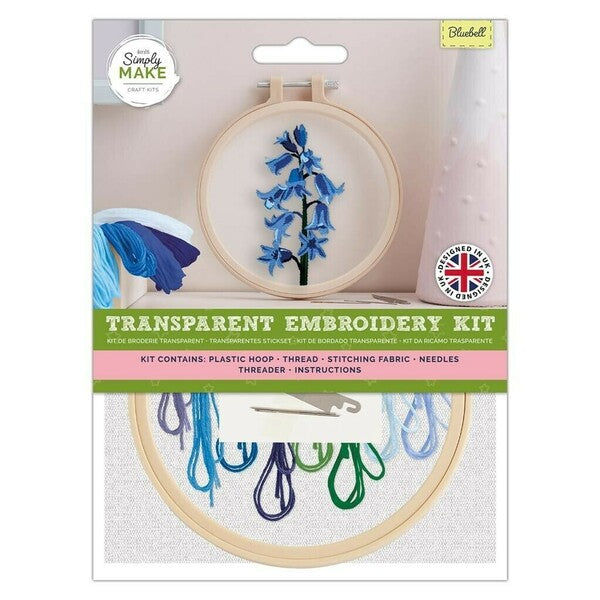 Simply Make Transparent Embroidery Kit - Bluebell Simply Make Transparent Embroidery Kit - Bluebell